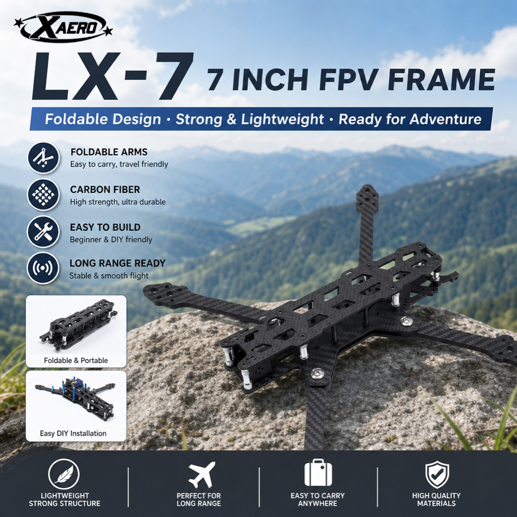 PAURC LX-7 Foldable 7 Inch FPV - Drone Kit Octocopter ulasan dan harga